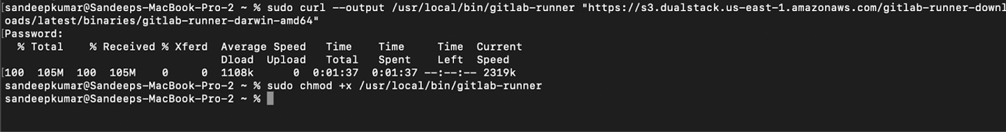 Installing gitlab runner