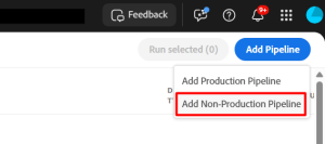Non-production Pipeline