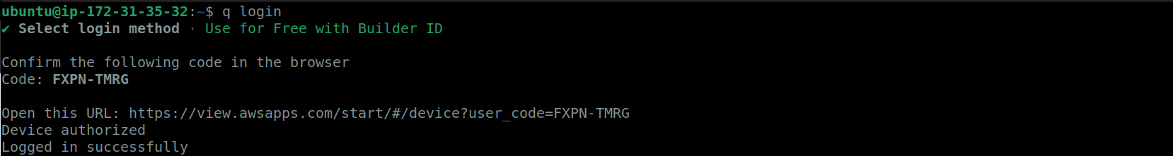 Login succeeded