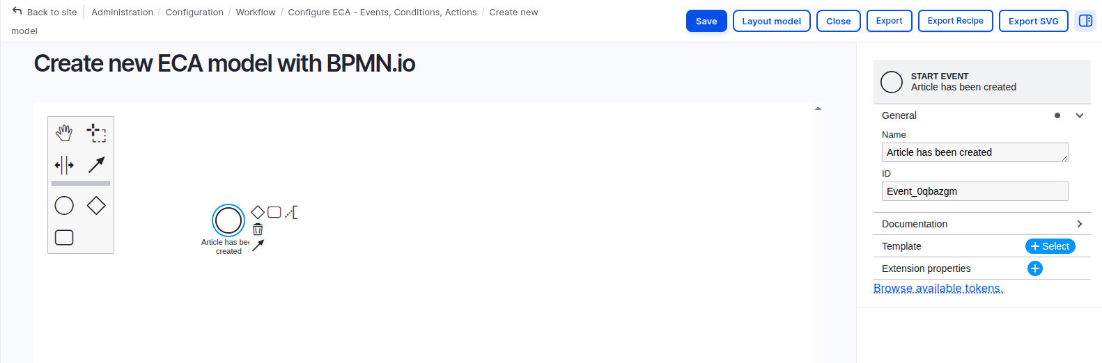 Add and configure an event